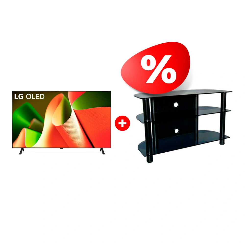 Комплект OLED телевизор LG OLED65B4RLA + ТВ тумба Стеклокомплекс ТV-SR 1000/3 