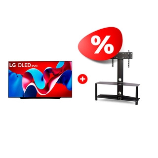 Комплект OLED телевизор LG OLED83C4RLA + ТВ тумба Mart Аврора 42″ 