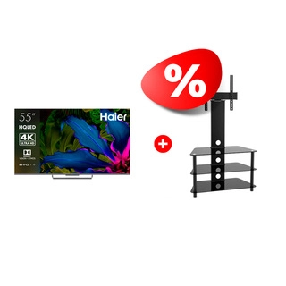 Комплект QLED телевизор Haier 55 S6 + ТВ тумба ARG TP2003S 47″ 