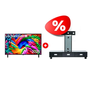 Жиынтық LED теледидары LG 75NANO90A6B + Mart сөресі Универсал 65″ 