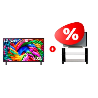 Жиынтық LED теледидары LG 65NANO90A6B + Mart сөресі Эдельвейс 42″ 