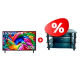 Жиынтық LED теледидары LG 65NANO90A6B + Стеклокомплекс сөресі ТV-SR 921/4 