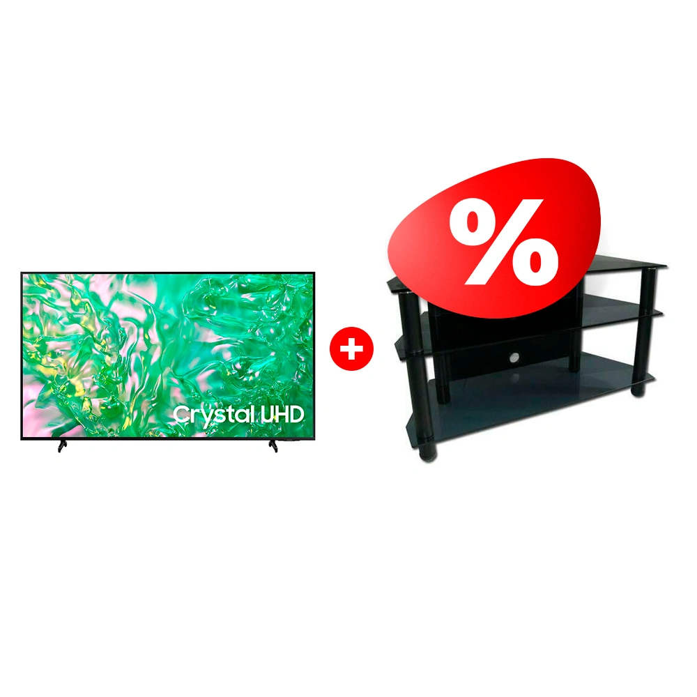 Комплект LED телевизор Samsung UE65DU8000UXCE + ТВ тумба Стеклокомплекс ТV-SR 921/3 
