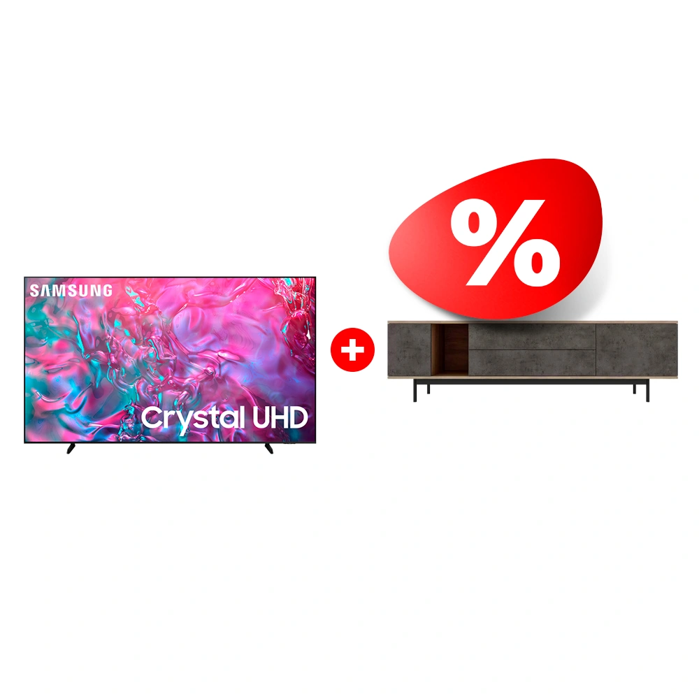 Комплект LED телевизор Samsung 4K UE98DU9000UXCE + ТВ тумба MART Агат 1800 85″ 