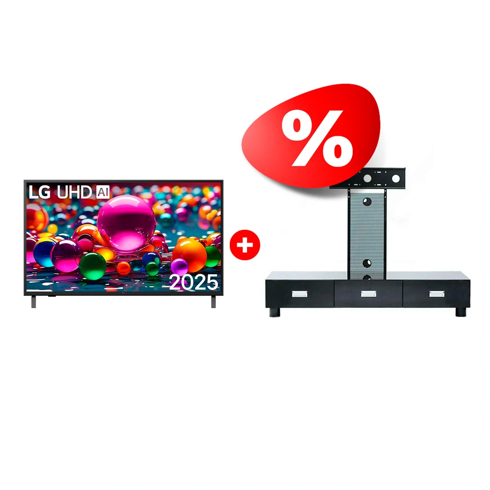 Комплект LED телевизор LG 86UA75009LA + ТВ тумба Mart Универсал 65″ 