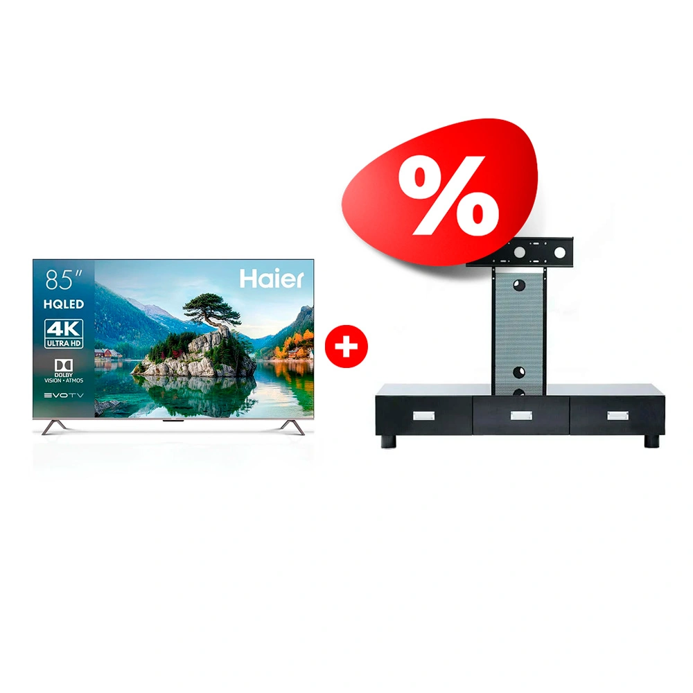Комплект QLED TV Haier 85 Smart TV S8 QD + ТВ тумба Mart Универсал 65″ 