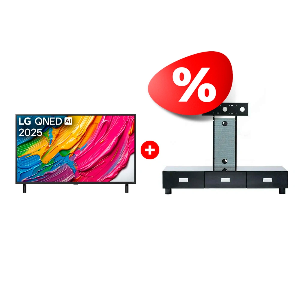 Жиынтық QNED теледидар LG 65QNED80A6A + Mart сөресі Универсал 65″ 