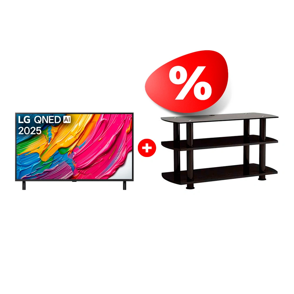 Комплект QNED телевизор LG 55QNED80A6A + ТВ тумба Elenberg T3005 