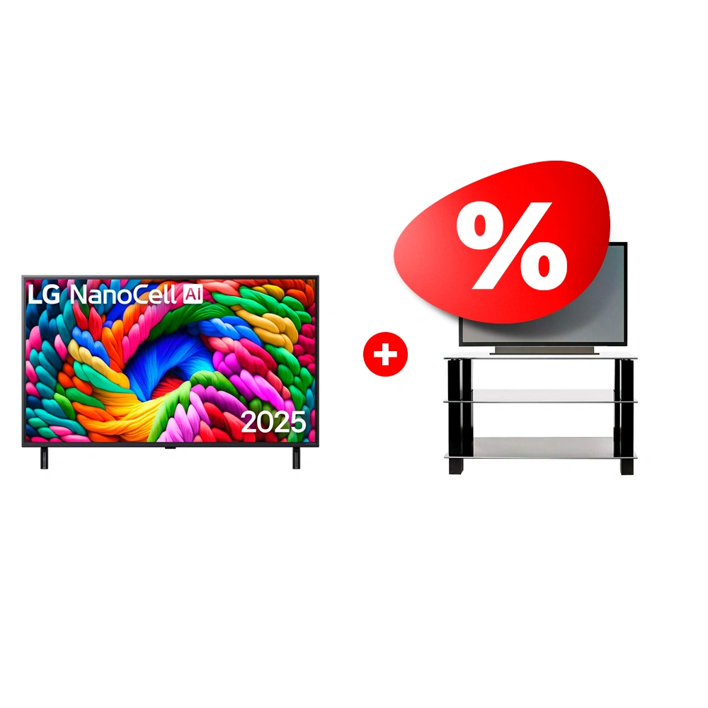 Жиынтық LED теледидары LG 75NANO90A6B + Mart сөресі Эдельвейс 42″ 