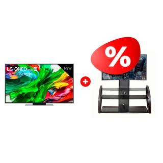 Комплект QNED телевизор LG 55QNED86A6A + ТВ тумба Mart Каскад 65″ 