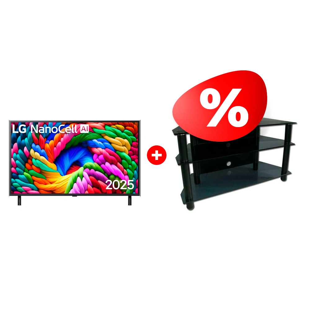 Комплект LED телевизор LG 65NANO90A6B + ТВ тумба Стеклокомплекс ТV-SR 921/3 