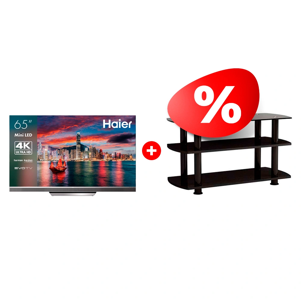 Жиынтық Haier теледидары 65 Mini LED Pro + ARG сөресі T3005 50″ 