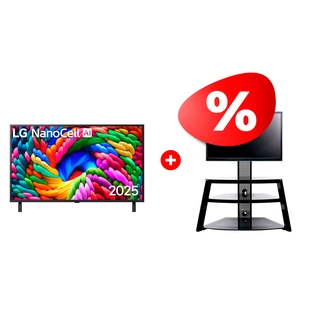 Жиынтық LED теледидары LG 75NANO90A6B + Mart сөресі Кристалл К 65″ 