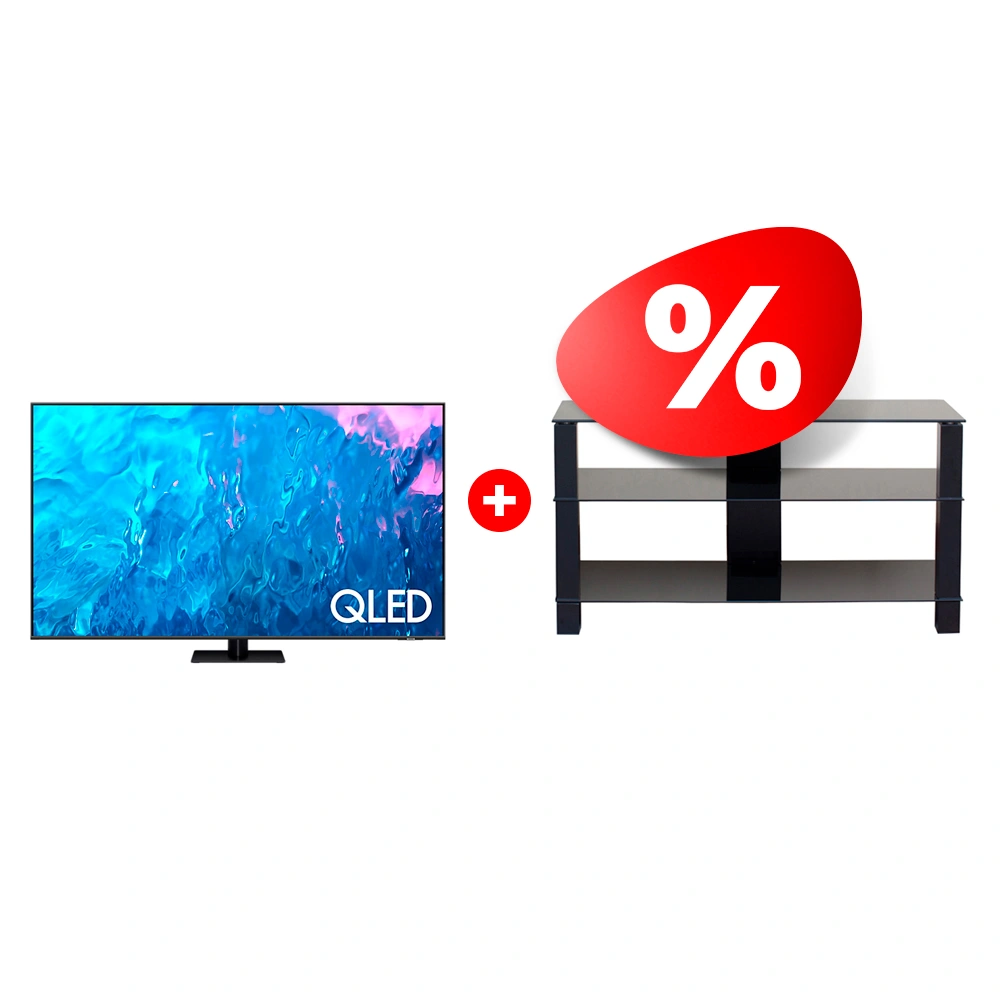 Комплект QLED TV Samsung QE55Q70CAUXCE + ТВ тумба Mart Рим 46″ 