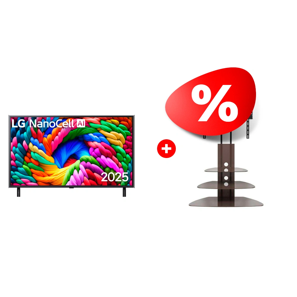 Жиынтық LED теледидары LG 65NANO90A6B + Mart сөресі Плаза-Консоль 50″ 