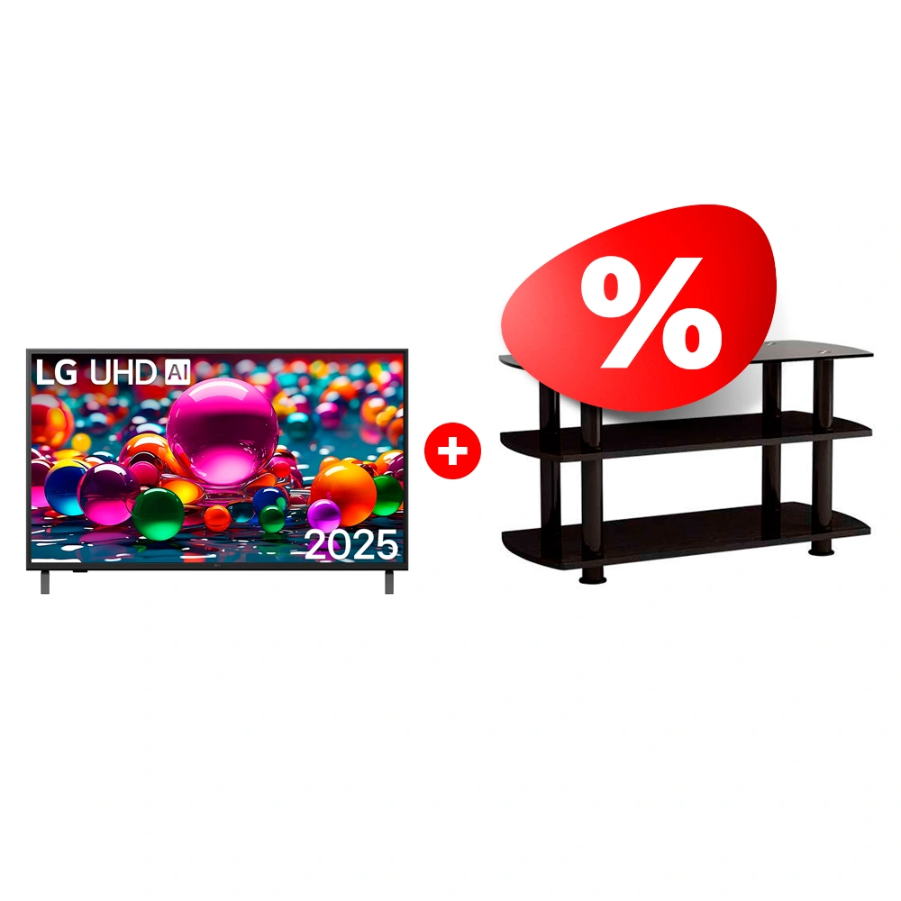 Жиынтық LG LED теледидары 75UA75009LA + ARG сөресі T3005 50″ 