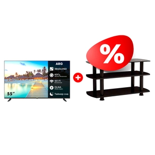 Жиынтық LED телевизор ARG LD55D7500 + Elenberg сөресі T3005 