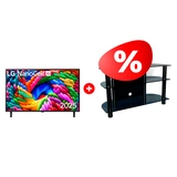 Жиынтық LED теледидары LG 75NANO90A6B + Стеклокомплекс сөресі ТV-SR 1000/3 