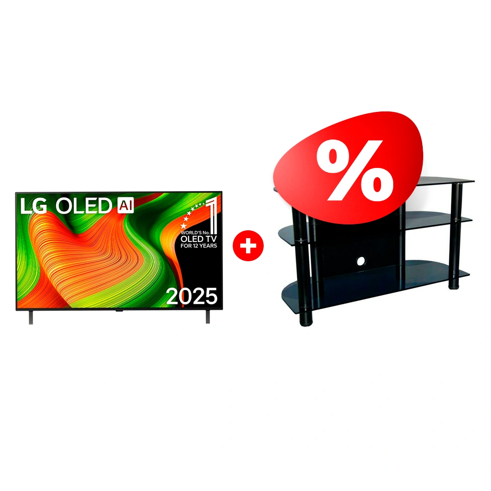 Комплект OLED телевизор LG OLED65B5RLA + ТВ тумба Стеклокомплекс ТV-SR 1000/3 