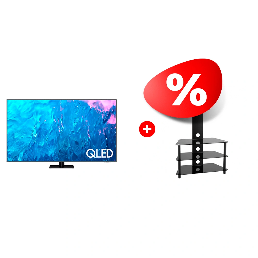 Жиынтық QLED TV Samsung QE85Q70CAUXCE + ARG сөресі TP2003S 47″ 