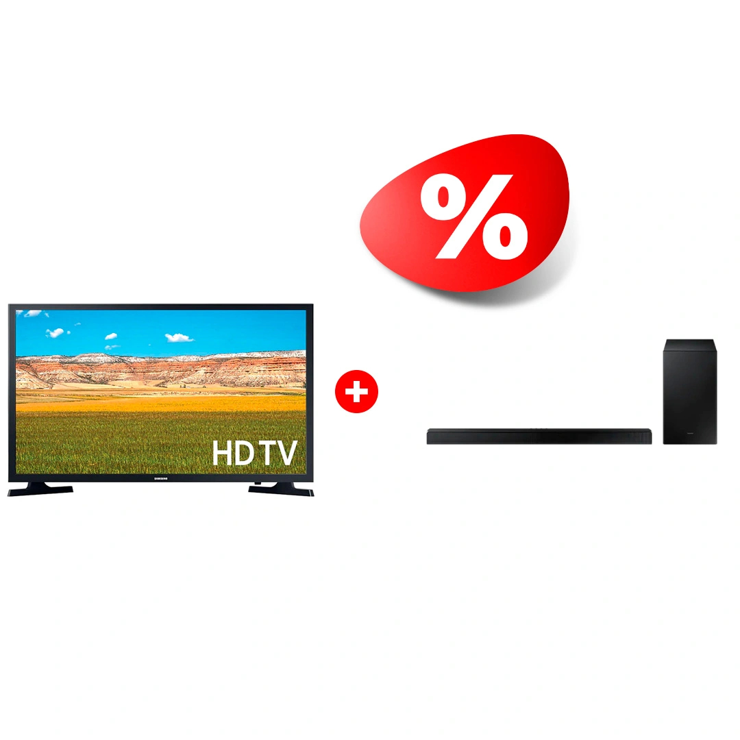 Жиынтық Samsung LED теледидары UE32T4500AUXCE + Samsung саундбары HW-A550/RU 