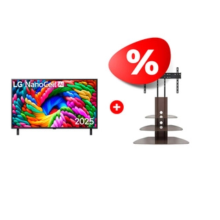 Жиынтық LED теледидары LG 75NANO90A6B + Mart сөресі Плаза-Консоль 50″ 