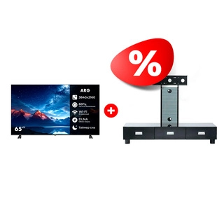 Комплект LED телевизор ARG LD65D7500 + ТВ тумба Mart Универсал 65″ 