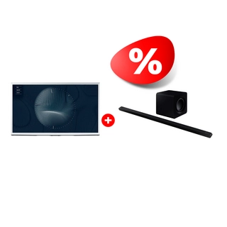 Комплект QLED телевизор Samsung The Serif QE55LS01BAUXCE + Саундбар Samsung HW-S800B/RU 