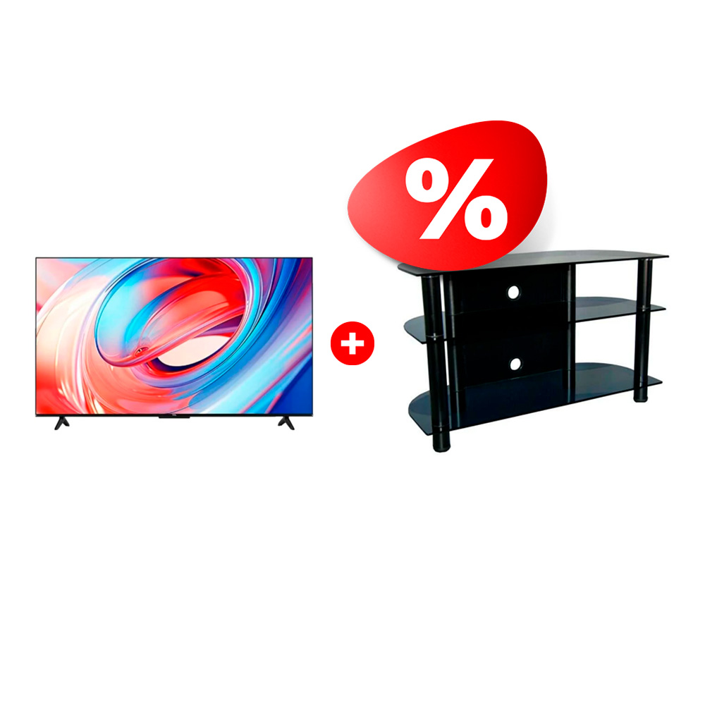 Комплект LED Телевизор TCL 75V6B + ТВ тумба Стеклокомплекс ТV-SR 1000/3 