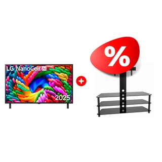 Комплект LED телевизор LG 75NANO90A6B + ТВ тумба ARG TP2003L 60″ 