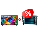 Комплект LED телевизор LG 75NANO90A6B + ТВ тумба Стеклокомплекс ТV-SR 921/4 