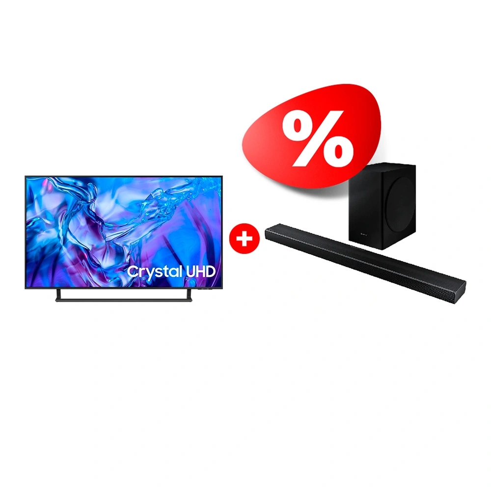 Жиынтық LED телевизор Samsung UE50DU8500UXCE + Samsung саундбары HW-Q60T/RU 