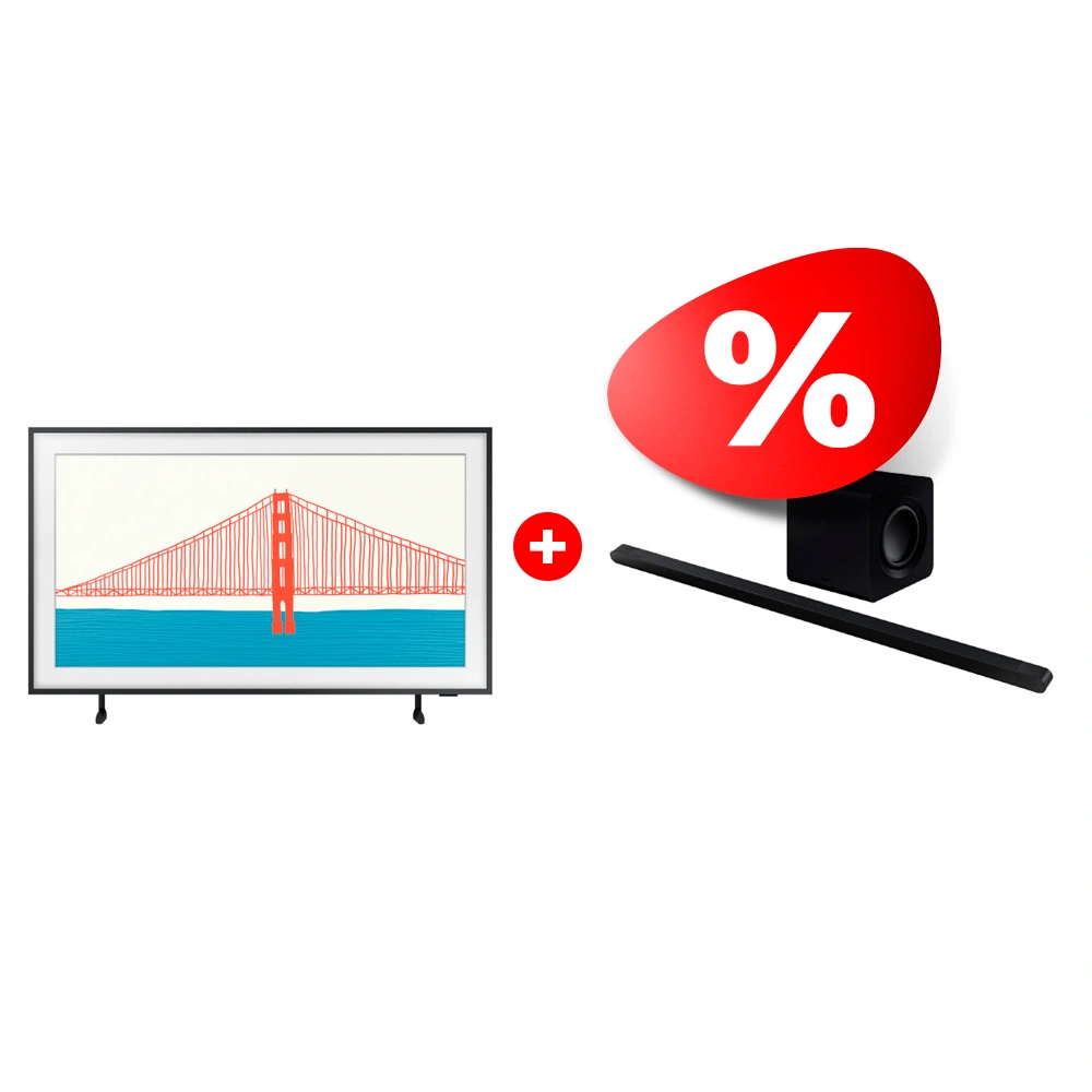 Жиынтық QLED Samsung теледидары The Frame QE50LS03BAUXCE + Samsung саундбары HW-S800B/RU 