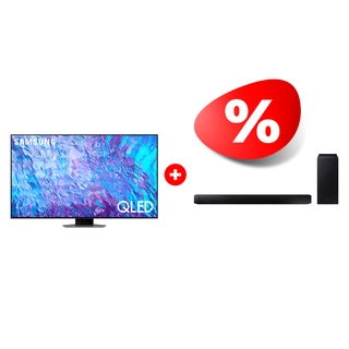 Жиынтық QLED Samsung теледидары QE55Q80CAUXCE + Samsung саундбары HW-B550/RU 
