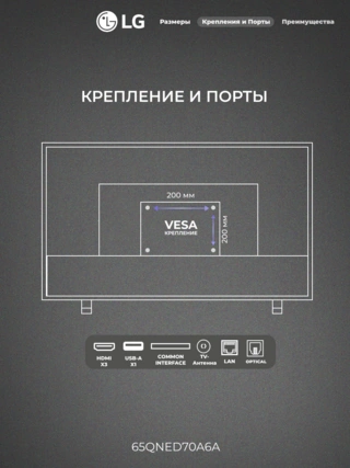 QNED телевизор LG 65QNED70A6A - фото 4