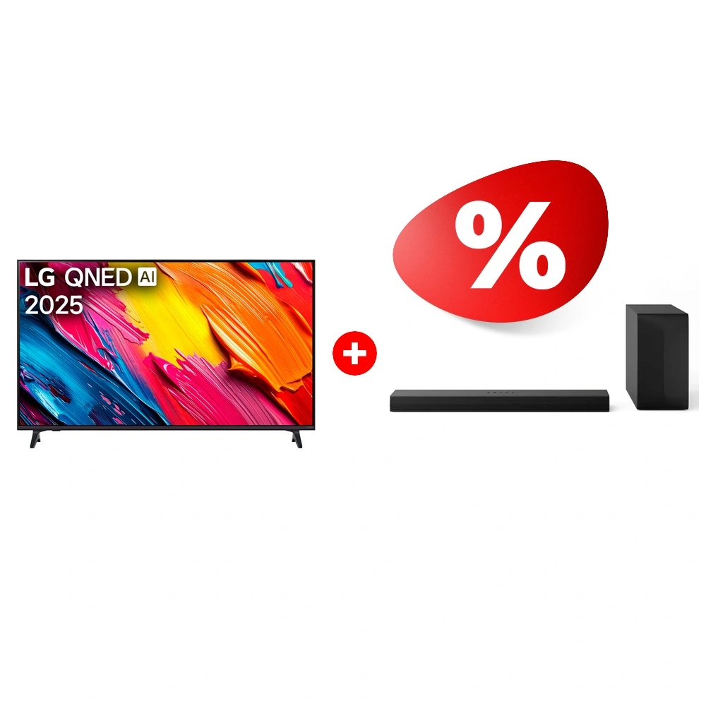 Комплект QNED телевизор LG 50QNED70A6A + Саундбар LG S60T 