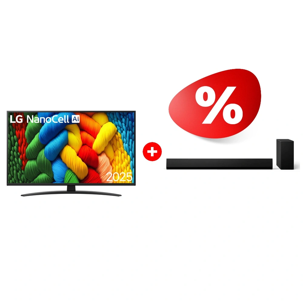 Комплект LED телевизор LG 86NANO81A6A + Саундбар LG SG10TY 