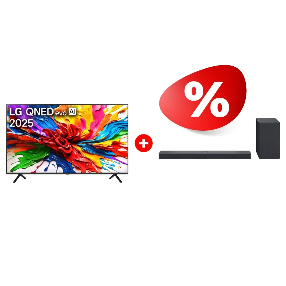 Комплект QNED телевизор LG 85QNED92A6A + Саундбар LG SC9S 