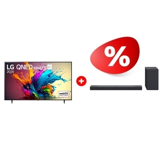 Комплект QNED телевизор LG 75QNED92A6A + Саундбар LG SC9S 