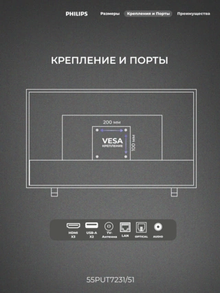 LED телевизор Philips 55PUT7231/51 - фото 4