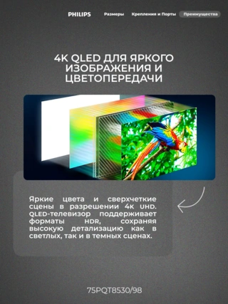 QLED телевизор Philips 75PQT8530/98 - фото 5