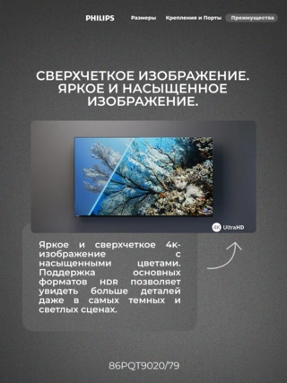 QLED телевизор Philips 86PQT9020/79 - фото 6