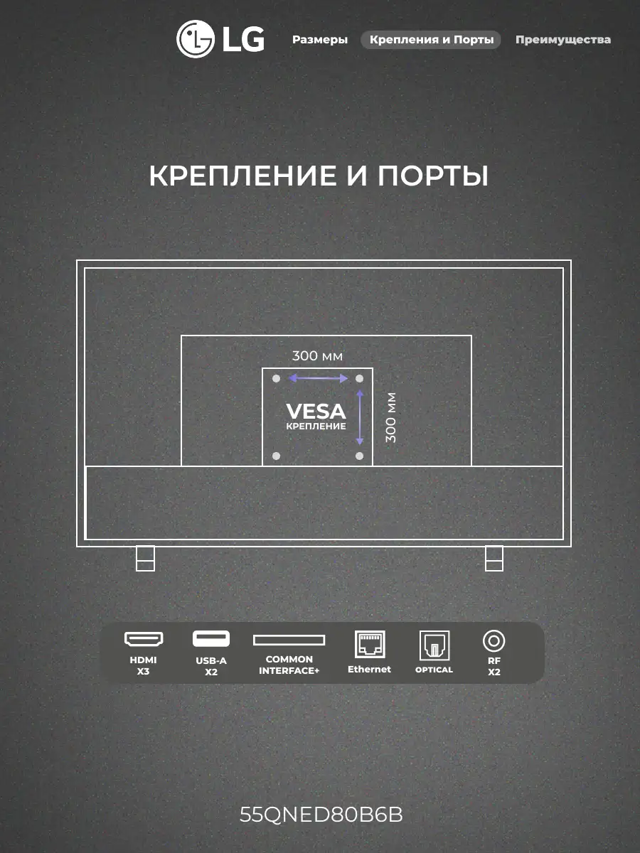 LG QNED теледидары 55QNED80B6B - фото 3