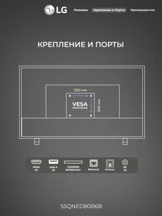 QNED телевизор LG 55QNED80B6B - фото 3