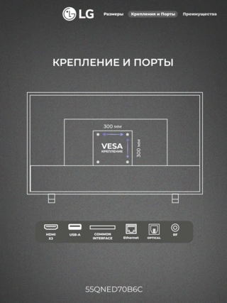 QNED телевизор LG 55QNED70B6C - фото 3