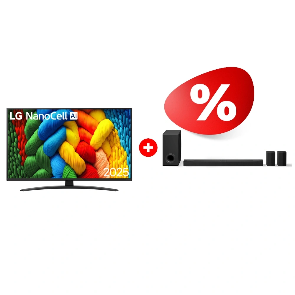 Комплект LED телевизор LG 75NANO81A6A + Саундбар LG S80TR 