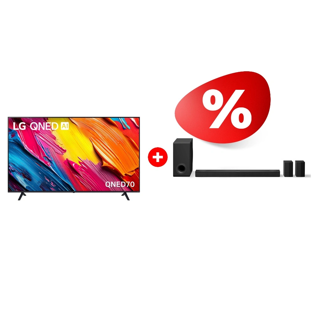 Комплект QNED телевизор LG 75QNED70A6A + Саундбар LG S80TR 