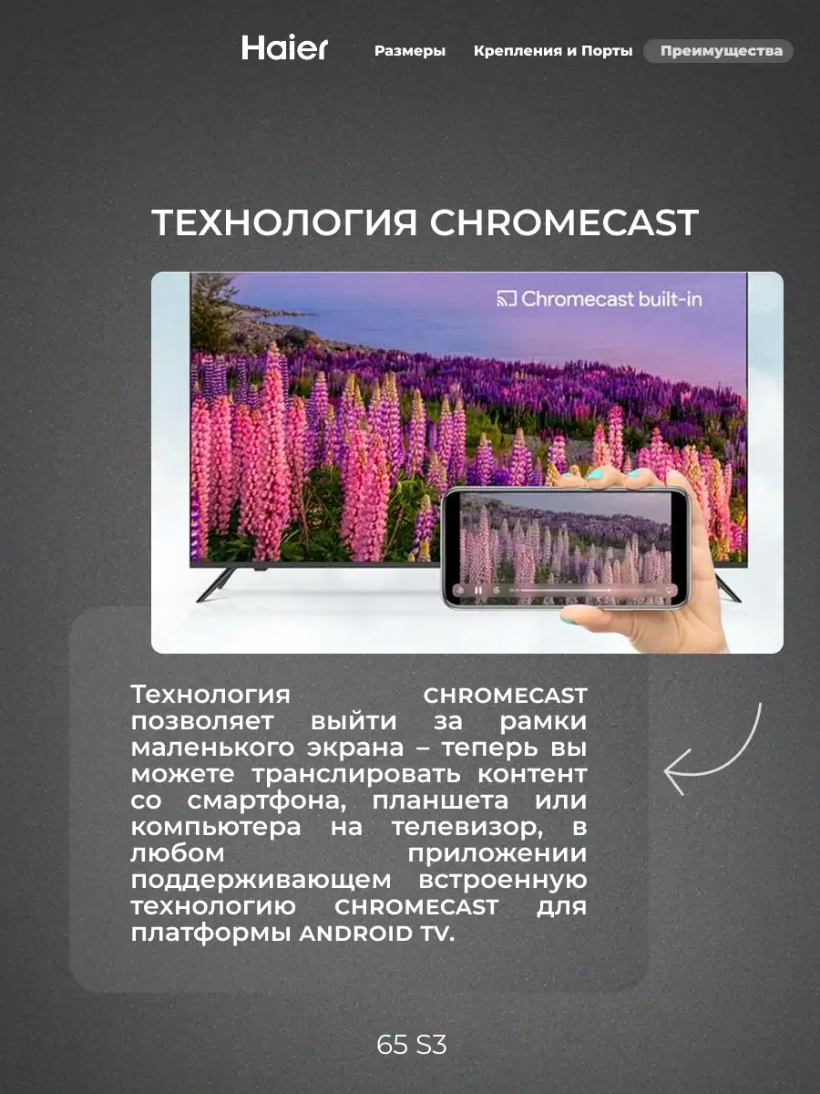 HQ LED Haier теледидары 65 S3 - фото 9
