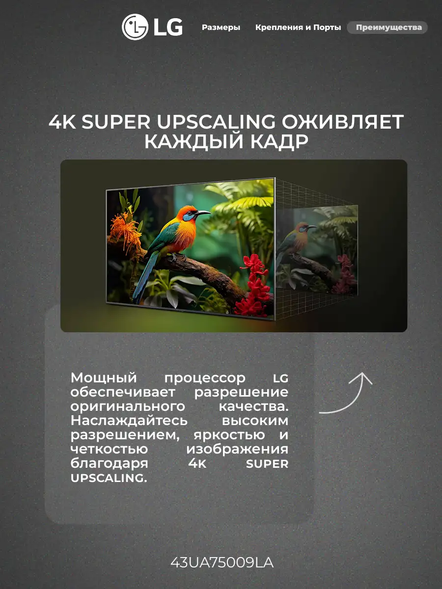 LG LED теледидары 43UA75009LA - фото 6