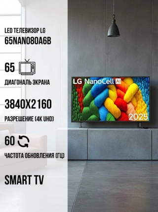 LED телевизор LG 65NANO80A6B - фото 2